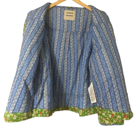 Damson Madder Markey Quilted Green Floral Jacket 8 Oversized Boho Cottagecore - Picture 10 of 16